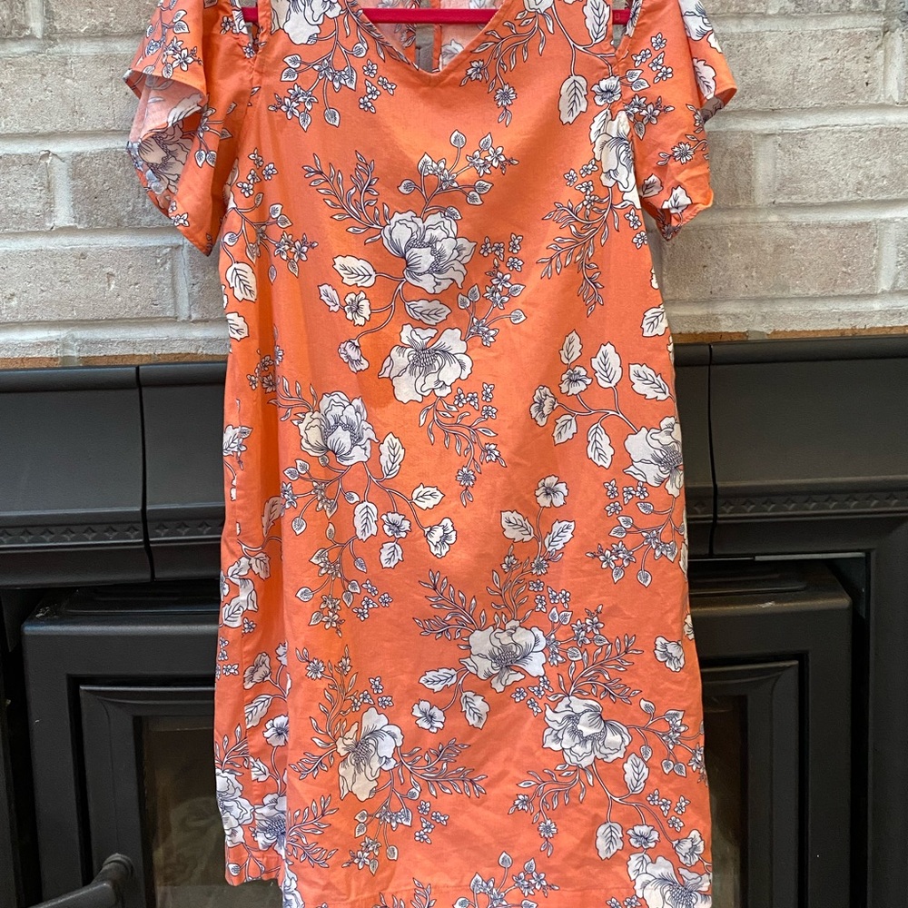 Tangerine Cold-Shoulder Dress Girls 16